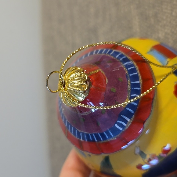 Le Bien 2005 Reverse Hand Painted Toy Train Glass Ornament - Picture 4 of 10